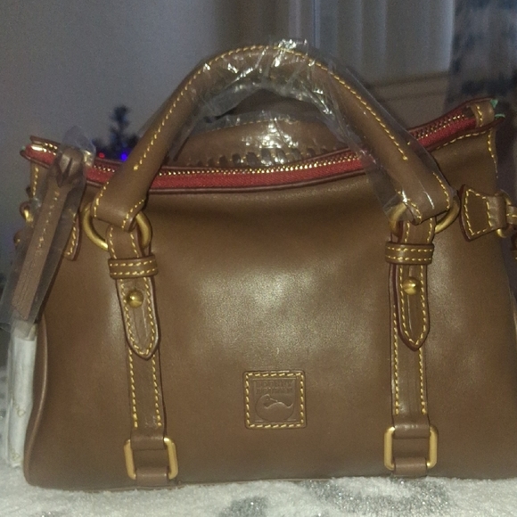 Dooney & Bourke Florentine Leather "Mini" Satchel Color Elephant - Picture 2 of 8